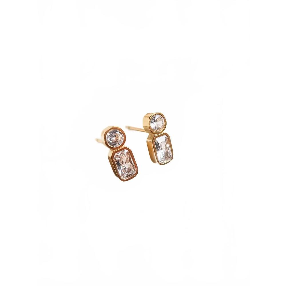 NEW FLANERIE BY MAIQ women's mini stud earrings in gold